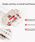 Instructional image showing 35mm Din Rail Mounting Clip Kit Stainless Steel Heavy Duty Fixed Bracket for SSR Relays installation.