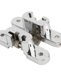 Concealed Cabinet Door Hinge Set, Heavy Duty Zinc Alloy, Silver Finish, Smooth Silent Operation, Soft Close, pack of 2 units close-up view