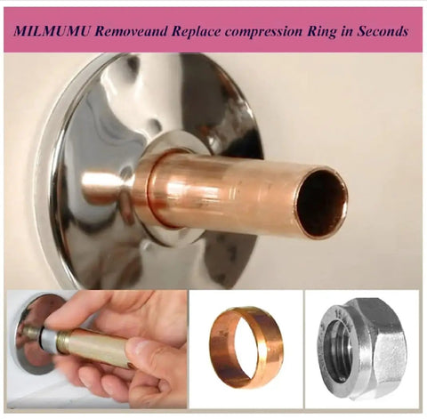 Sleeve Puller For One Half Inch Compression Fittings, Quick Nut And Ferrule Removal Tool For Corroded Or Frozen Supply Stops, Makes Removing Old Rings Easy, Time Saving Plumbing Repair Gear For DIY And Pros, removing copper sleeve