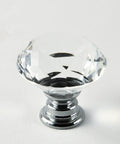 Diamond Cut Crystal Glass Drawer Knob Set 30mm Knobs With Aluminum Base 12 Piece Cabinet Pull Handles For Cabinets Dressers And Drawers Sparkling Clear Crystal Accent Hardware, front view