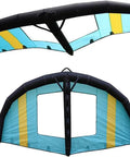 Portable Inflatable Windsurf Wing With Window For Adults And Beginners, compact turquoise foil kite for water sports.