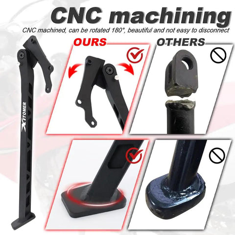 CRF150R Kickstand For Dirt Bike Side Stand Lightweight 6061 Aluminum With Large Footpad CNC machining comparison