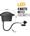 Low Voltage Well Lights Outdoor LED Landscape Kit 4W 200 Lumen In Ground Lighting Weatherproof 12V Warm White 2800K side view