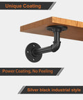 Pipe Shelf Brackets For DIY Floating Shelves 8 To 14 Inch Industrial Iron Pipe Brackets Heavy Duty Metal Shelving Black 6 Pack