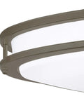 Side view of Dope Oil Rubbed Bronze LED Flush Mount Ceiling Light, Oval, 32 Inch, Dimmable, 4000K Cool White, 2800 Lumens