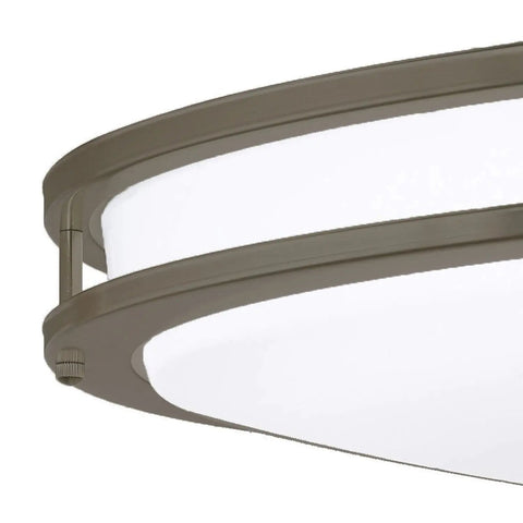 Side view of Dope Oil Rubbed Bronze LED Flush Mount Ceiling Light, Oval, 32 Inch, Dimmable, 4000K Cool White, 2800 Lumens
