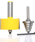 Top Shelf Rabbet Router Bit Set With Six Interchangeable Guide Rollers And Half Inch Shank for flawless woodworking joints, featuring tough carbon steel.
