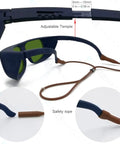Pro Grade Laser Safety Glasses With Hella Protective OD Six Plus Coverage From 190NM To 1700NM Wavelengths with adjustable temple and safety rope.