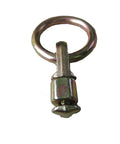L Track Rail Double Stud Fitting With Round Ring For Tie Down Jobs, 5000 Lbs Break Strength, Forged Carbon Steel End Fitting