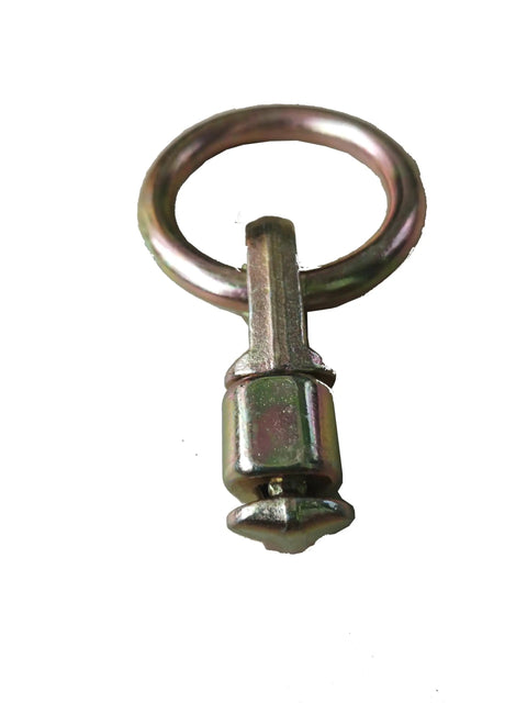 L Track Rail Double Stud Fitting With Round Ring For Tie Down Jobs, 5000 Lbs Break Strength, Forged Carbon Steel End Fitting