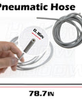 Close-up of grey pneumatic hose from Pneumatic Technic Parts Kit For Lego Builders 19Pcs Compatible With Pneumatic Cylinders