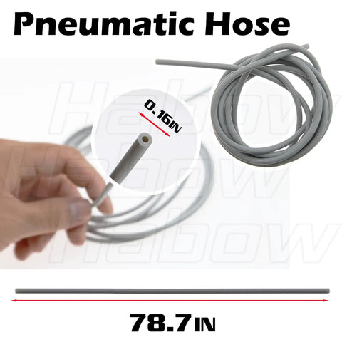 Close-up of grey pneumatic hose from Pneumatic Technic Parts Kit For Lego Builders 19Pcs Compatible With Pneumatic Cylinders