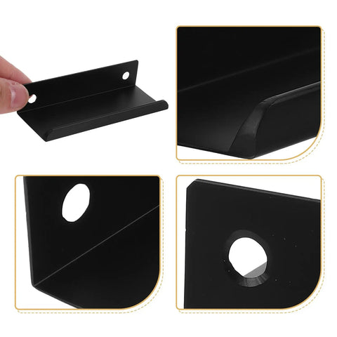 80mm Matte Black Aluminum Finger Pull Drawer Handle No Drill Hidden Cabinet Pull For Kitchen Closet Doors And Drawers