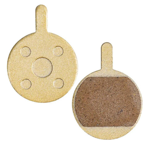 Heavy Duty Full Metal Bicycle Disc Brake Pads Replacement Kit For Mechanical Bike Systems Delivers Badass Stopping Power And Rugged As They Come Durability Fits 34 By 25, showing front and back of pads.