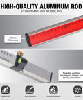 Heavy Duty Aluminum Laser Grade Rod Built To Snap Onto Rotary Laser Levels Quick Featuring A Smooth Twist Lock Grip, showing 20mm thickness and level tool.