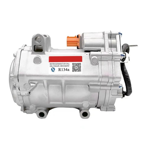 Heavy Duty Electric AC Compressor for BYD G5 S6 F3 F6 Tang Han EV Song Plus, showing detailed housing and connections.