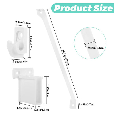 12 Inch Wire Shelf Brackets Set For Closet Shelves And Racks with measurement details in a diagram