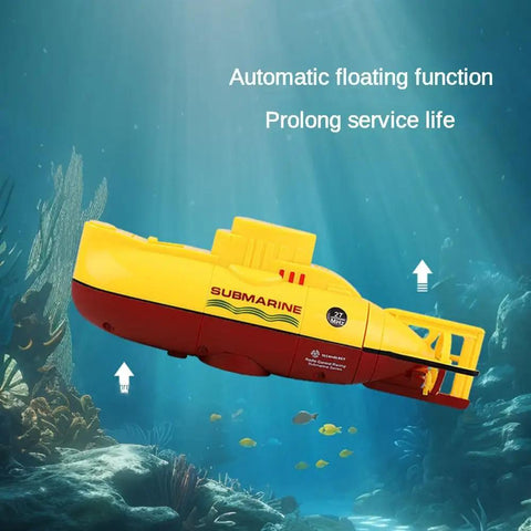 Mini RC Submarine Remote Control Boat Waterproof Underwater Explorer Toy with 6 Channel Control in ocean setting