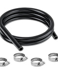Heavy Duty 3/8 Inch ID Transmission Oil Cooler Hose, 5 Ft Power Steering And Hydraulic Line, 300 PSI No Sweat Rating with clamps.