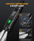 Pro Grade Heavy Duty Circuit Tester With Buzzer And 3 To 72V DC LED Voltmeter Automotive Light Tester With Illumination And Fuse Check Stainless Steel Probe And Safe ABS Body For Quick Electrical Diagnostics, black ABS body with LED display