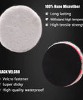 Nano microfiber pad with black Velcro backing from 7 Piece 5.5 Inch Buffing And Polishing Pads Kit for 5 Inch 125mm Backing Plate.