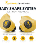 Decibullz Custom Molded Earplugs For Shooting With 31 Decibels NRR High Fidelity Hearing Protection For The Range Mold To Your Ears Acoustic Filter Includes Lanyard And Travel Case Reusable Ear Plugs For Clearer Sound showing earplugs before and after molding.