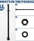Heavy Duty Black Carriage Bolt Kit One Half Inch By Ten Inch Galvanized Bolts Set With 20 Pieces For Wood Decks Fencing And Construction Projects Beefy Tough Hardware For Outdoor DIY Home Improvement And Furniture Building, bolt set with nut and washer