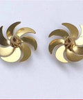 Pair of Beefed-Up Brass Seven-Blade 15.2mm RC Boat Propeller For Remote Control Submarine Models, Left-Handed Design, Top View