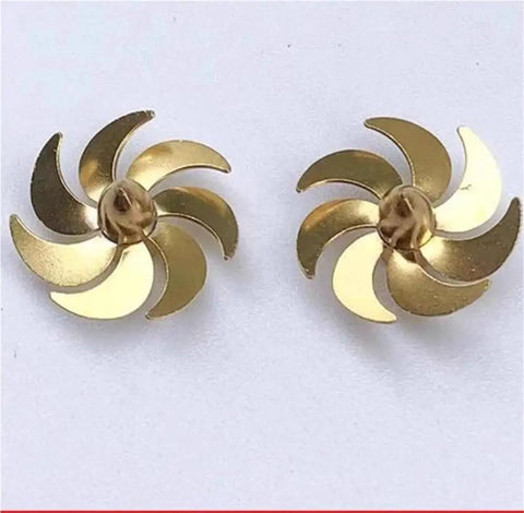 Pair of Beefed-Up Brass Seven-Blade 15.2mm RC Boat Propeller For Remote Control Submarine Models, Left-Handed Design, Top View
