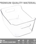 The Clear Plastic Storage Bins Set, 12 Pack For Pantry, Kitchen, Office And Fridge Organization, BPA Free And Shatter Resistant, Large Capacity Crystal Clear Containers showing a single large clear bin with handle.