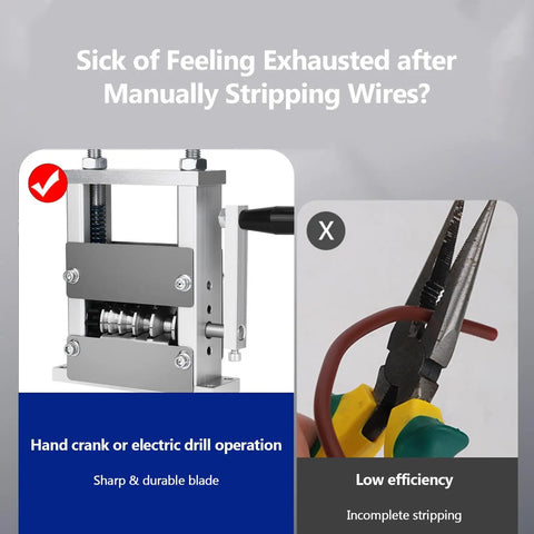Heavy Duty Wire Stripper Machine Precision Power Tool Attach For Drill Operation showcasing sharp blade for efficient cable stripping.