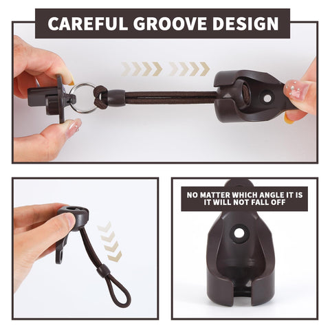 Brown Roller Shade Replacement Bungee Cords With Ball Ends Kit Two Pack End Caps shown in multiple angles and details