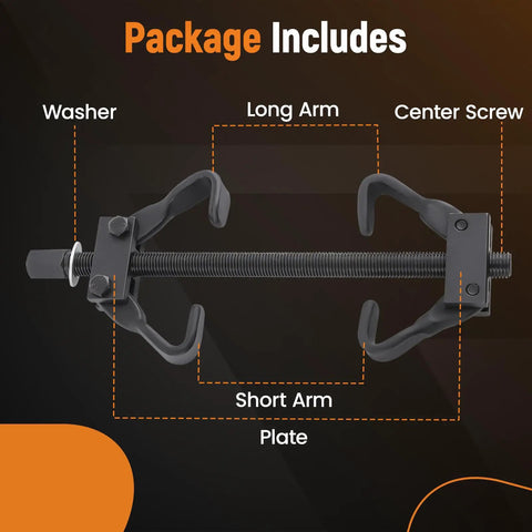 Coil Spring Compressor Tool Kit For Vehicle Suspension Struts Remove And Install Springs Up To 3/4 Inch Diameter diagram