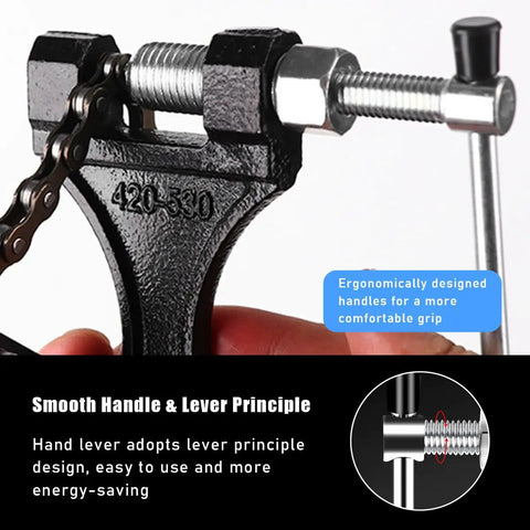 Beefed Up Chain Breaker Tool For Motorcycles, Bicycles, Dirt Bikes, ATVs, Go Karts And Scooters Fits 420 To 530 Chains