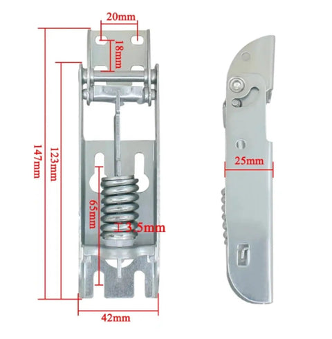 Dimensions of beefed up freezer door spring hinges 4 pack top open cover movable for upper flap fridge hinges 3.5mm durable iron