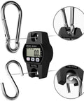 Digital Hanging Crane Scale 660Lb 300Kg with Hold and Tare, heavy duty aluminum body, stainless steel hook, LCD display, hunting fishing use