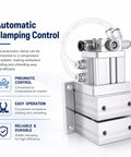 Pneumatic Clamp Workholding Fixture For CNC Machining With Automatic Loadin And Unloadin, 40kg Holding Force At 0.5 MPa, Compact Vise For Fast, Secure Workpiece Clamping In Any Shop, compact aluminum body