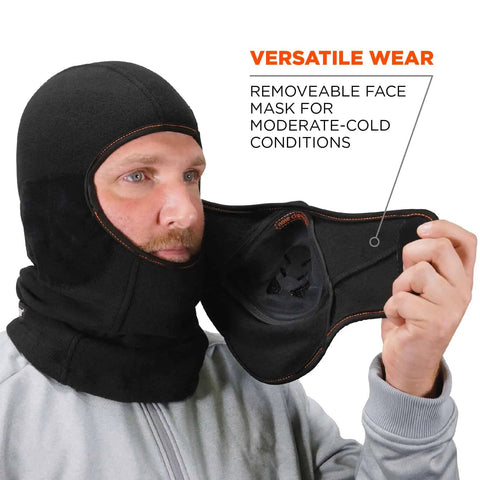 Man wearing Winter Balaclava With Detachable Heat Exchanger Face Mask For Extreme Cold Full Head And Neck Coverage