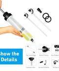 Smooth Operator Manual Oil Extractor Pump 200Cc Transparent Fluid Siphon with hoses, rubber rings and hand lever for vehicle repair.