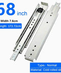 Heavy Duty Full Extension Ball Bearing Drawer Slides 68 Inch Industrial guide rail made of cold rolled steel.
