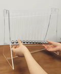 12 Ball Newtonian Pendulum Wave Desktop Decoration for Home and Office white acrylic frame with stainless steel balls