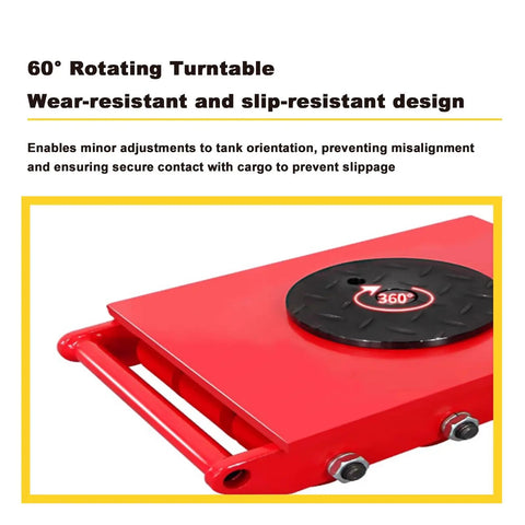Rock Solid Heavy Duty Machinery Skates With Premium Polyurethane Wheels For Stress Free Shop Hauling And Gear Relocation No Sweat Slip Resistant Design For Pro Workshop Grind, featuring a 60° rotating turntable.