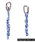 Dyneema Climbing Slings 10mm 22kN 4840lb Runners Blue 24in 60cm 3 Pack Lightweight with carabiners, 48-inch length shown