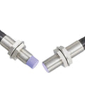 Inductive Proximity Switch Sensor CJY12S 08DPA M12 DC PNP Three Wire Normally Open 24V Industrial Grade Plug And Play for Effortless Installation and Reliable Sensing in Harsh Factory Environments, threaded metal sensor close-up