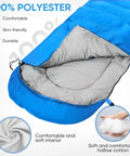 Portable Waterproof Sleeping Bag For Adults And Kids, 4 Seasons Cold Weather Or Warm, lightweight blue polyester