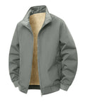 Gray Mens Fleece Full Zip Jacket With Warm Fur Lining Lightweight Yet Toasty Coat For Fall And Winter Casual Outdoor Adventure Layer Cozy On The Go