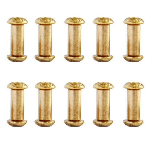 10 Pieces Brass Knife Handle Rivets Set For 5mm Holes With Round Head Hex Bolts Pins Screws Locks Great For DIY Knife Making