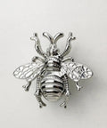 Bee Shaped Brass Wardrobe Knob And Cabinet Pull Handle For Cabinets And Drawers Single Hole Mount Silver Finish Durable Zinc Alloy Construction Kitchen Cupboard Door Accent Cute Bee Design For Modern Homes shown in close-up view