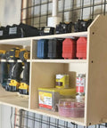 Cordless Drill Tool Holder Organizer Rack With Custom 5 Slot Design Wood Shelf Case For Home Workshop Multi Storage