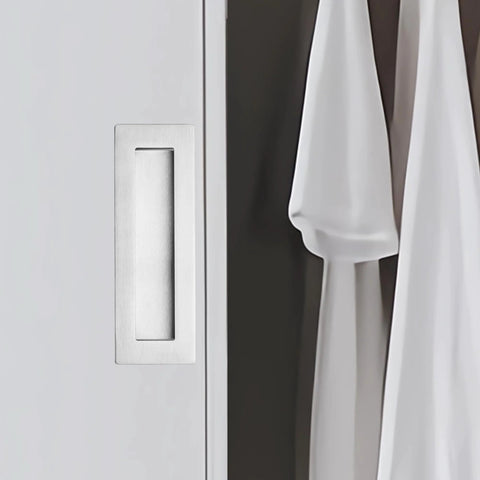 2 Pack Pocket Door Handles For Sliding Closet Doors, Five Point Nine Inch Flush Barn Door Pulls In Brushed Nickel